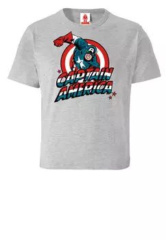 Футболка Logoshirt Captain America, цвет grau meliert