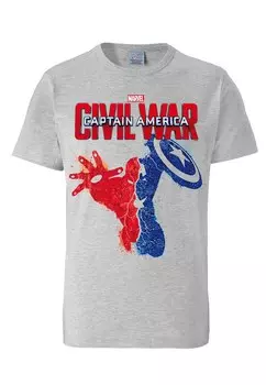 Футболка Logoshirt CAPTAIN AMERICA, пятнистый серый