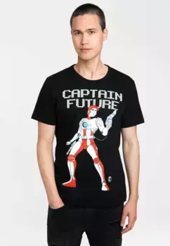 Футболка Logoshirt "Captain Future" с крутым принтом "Captain Future" спереди, черный