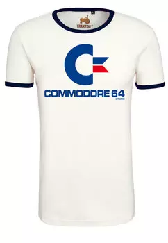 Футболка Logoshirt Commodore, цвет milchweiss-dunkelblau