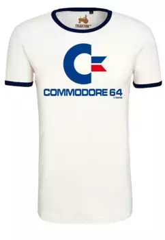 Футболка LOGOSHIRT "Commodore" с качественным игровым принтом, синий