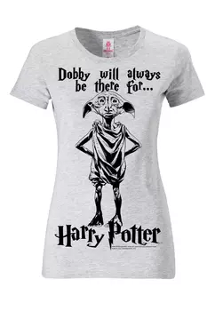 Футболка Logoshirt Dobby Will Always Be There For, цвет grau-meliert
