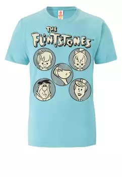 Футболка Logoshirt Familie Feuerstein, дымчатый синий