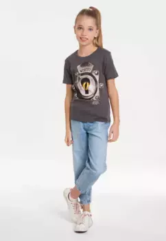 Футболка Logoshirt "Фантастические звери – маггловские достойные" с принтом в виде фантастических зверей спереди, серый