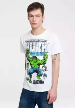 Футболка Logoshirt "Hulk - Marvel", с крутым принтом спереди, белый