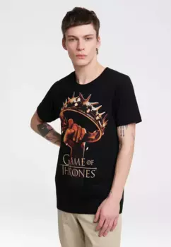 Футболка Logoshirt "Игра престолов — Корона" с принтом "Игра престолов" спереди, черный