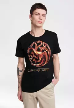 Футболка Logoshirt "Игра престолов - Таргариен" с большим принтом спереди, черный