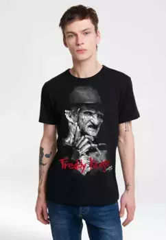ФУТБОЛКА Logoshirt "Кошмар на улице Вязов – Фредди Крюгер" с модным принтом спереди, черный