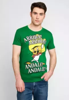 Футболка Logoshirt "Looney Tunes - Arriba! Андале!", с принтом Спиди Гонсалеса, зеленый