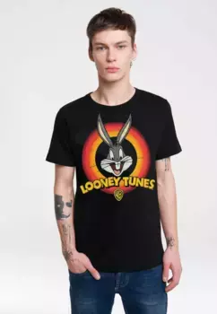 Футболка Logoshirt "Looney Tunes - Bugs Bunny Logo" с классным принтом Logoshirtа, черный