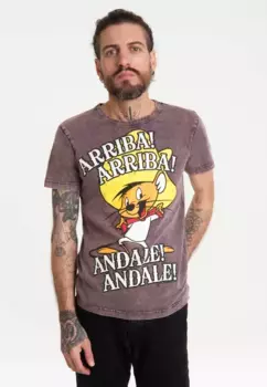 Футболка Logoshirt "Looney Tunes - Speedy Gonzales", с лицензионным принтом, фиолетовый