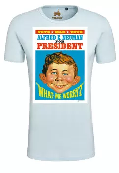 Футболка Logoshirt Mad Alfred E. Neumann For President, светло-синий