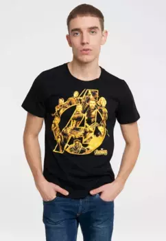 Футболка Logoshirt "Marvel - Avengers - Infinty War" с крутым принтом в стиле Мстителей спереди, черный