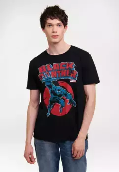 Футболка Logoshirt "Marvel - Black Panther" с принтом "Черная пантера", черный