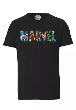 Футболка Logoshirt Marvel Comic Colour Logo, черный