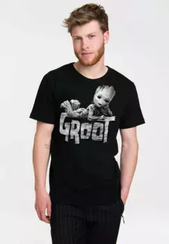 Футболка Logoshirt "Marvel - Groot", с крутым принтом, черный