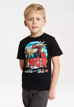 Футболка Logoshirt "Marvel - Thor" с классным принтом Тора спереди, черный
