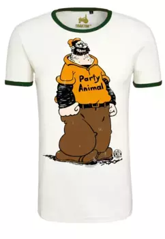 Футболка Logoshirt "Popeye - Brutus Party Animal", с модным комиксным принтом, зеленый