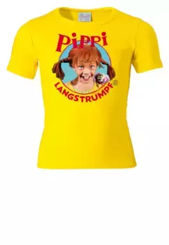 Футболка Logoshirt "Портрет Пеппи Длинныйчулок" с классным принтом Пеппи Длинныйчулок, желтый