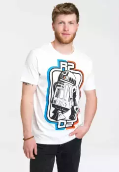 Футболка Logoshirt "R2D2 - Звездные войны" с эффектным принтом, белый