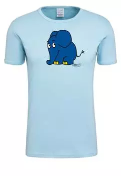 Футболка Logoshirt Sendung mit der Maus Elefant, светло-синий
