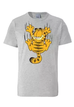 Футболка LOGOSHIRT Shirt Garfield – Scratches, серый