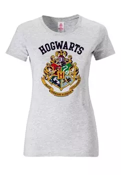 Футболка LOGOSHIRT Shirt Hogwarts, пятнистый серый