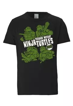 Футболка LOGOSHIRT Shirt Ninja Turtles - Turtle Power, черный