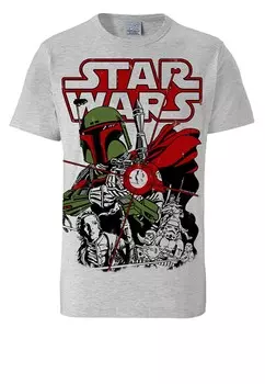 Футболка LOGOSHIRT Shirt Star Wars - Boba Fett, серый
