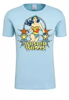 Футболка LOGOSHIRT Shirt Wonder Woman – Stars, светло-синий