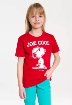 Футболка Logoshirt "Snoopy - Peanuts - Joe Cool" с ретро-принтом, красный