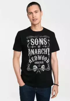 Футболка Logoshirt "Sons of Anarchy Redwood Original", с принтом Sons of Anarchy, черный
