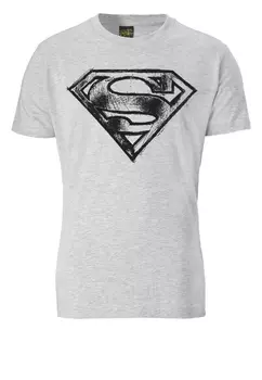 Футболка Logoshirt SUPERMAN LOGO SCRIBBLE, цвет grau meliert