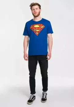 Футболка Logoshirt "Супермен" с крутым принтом спереди, синий