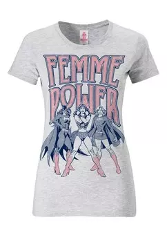 Футболка Logoshirt WONDER WOMAN, цвет Smoke Grey/Mottled Grey