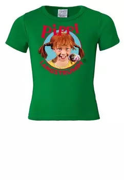 Футболка детская Logoshirt с принтом Пеппи, зеленый