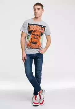 Футболка Logoshirt "Звездные войны - Чубакка - Назад на Кашиик" с принтом Чубакки спереди, серый