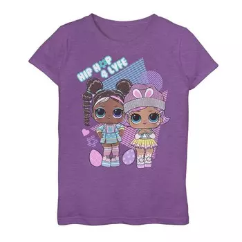Футболка LOL Surprise Hip Hop 4 Lyfe с рисунком Chick-A-Dee и Bunny Hun для девочек 7–16 лет Licensed Character, цвет Purple Berry