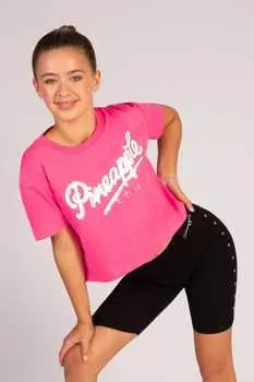 Футболка London crop для девочек Pineapple, розовый