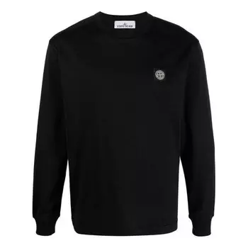 Футболка long sleeve patch t-shirt 'black' Stone Island, черный