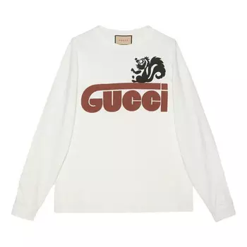 Футболка long sleeve skunk t-shirt 'white' Gucci, белый