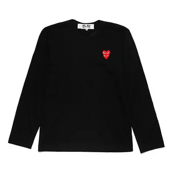 Футболка long sleeve t-shirt red family heart 'black' Comme Des Garcons Play, черный