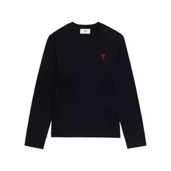 Футболка longsleeve mit rotem ami de coeur logo black black Ami Paris, черный