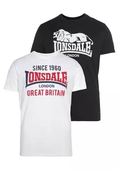 Футболка Lonsdale, черный/белый