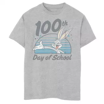 Футболка Looney Tunes Bugs Bunny для мальчиков 8–20 лет в честь 100-го дня в школе Licensed Character, цвет Athletic Heather