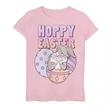 Футболка Looney Tunes Bugs Bunny Hoppy для девочек 7–16 лет с пасхальными яйцами Licensed Character