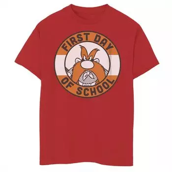 Футболка Looney Tunes Yosemite Sam для мальчиков 8–20 лет с портретом «Первый день в школе» Licensed Character