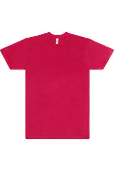 Футболка Los Angeles Apparel USA-Made 50/50 Поли/Хлопок, цвет heather red
