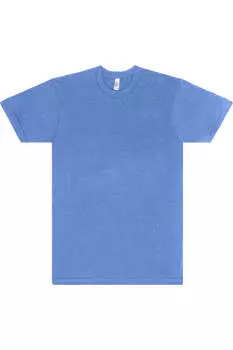 Футболка Los Angeles Apparel USA-Made 50/50 Поли/Хлопок, цвет heather lake blue