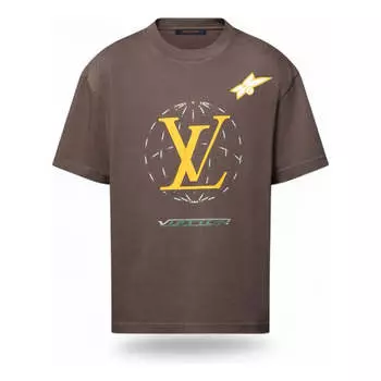 Футболка LOUIS VUITTON Washed Embellished Cotton T-Shirt 'Brown', коричневый